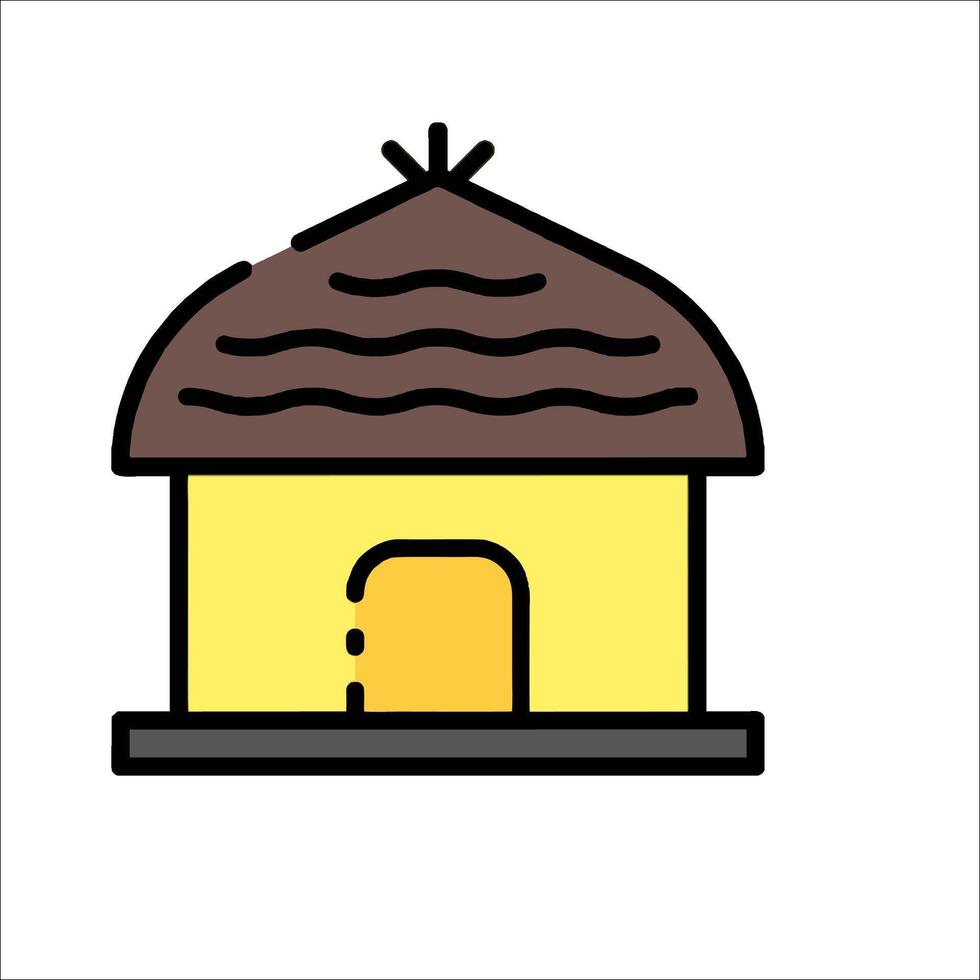 A house with a roof and a door vector