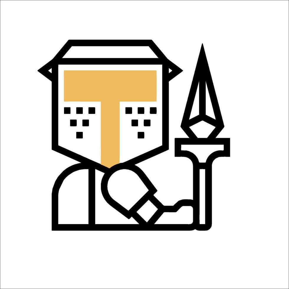 A knight holding a sword and shield vector