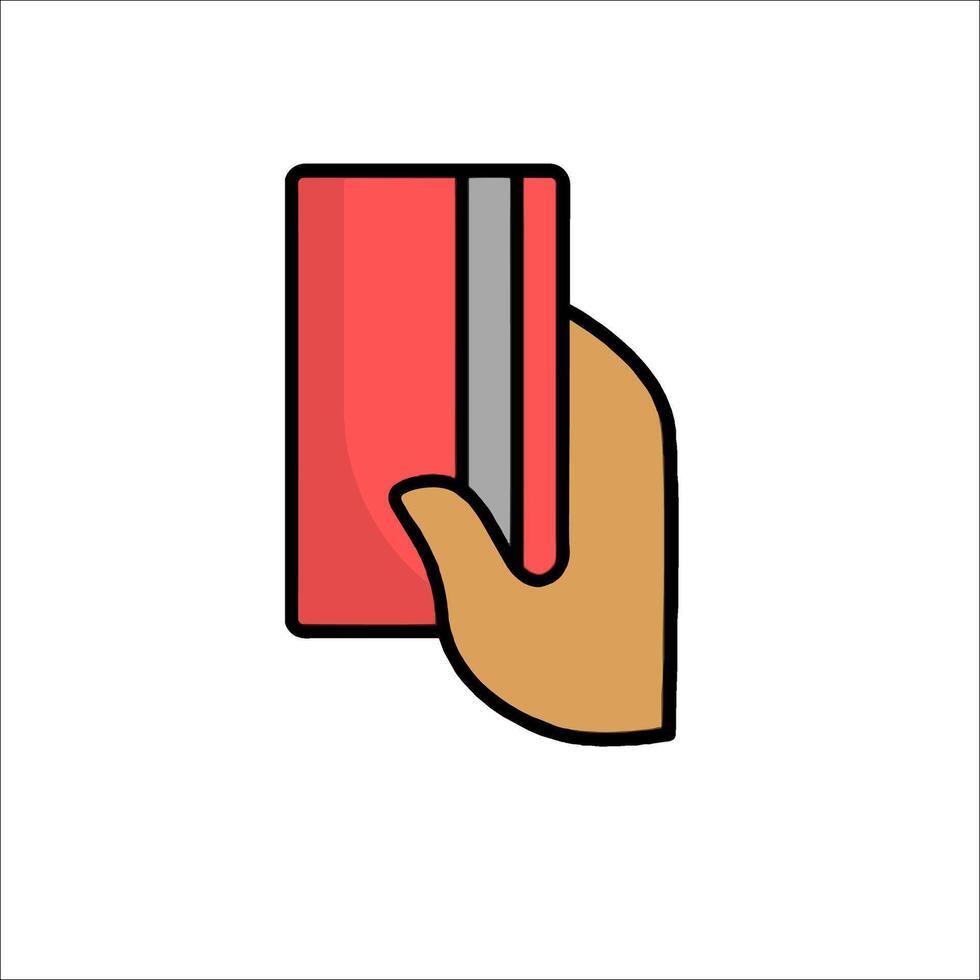 Hand holding a credit card icon illustration vector
