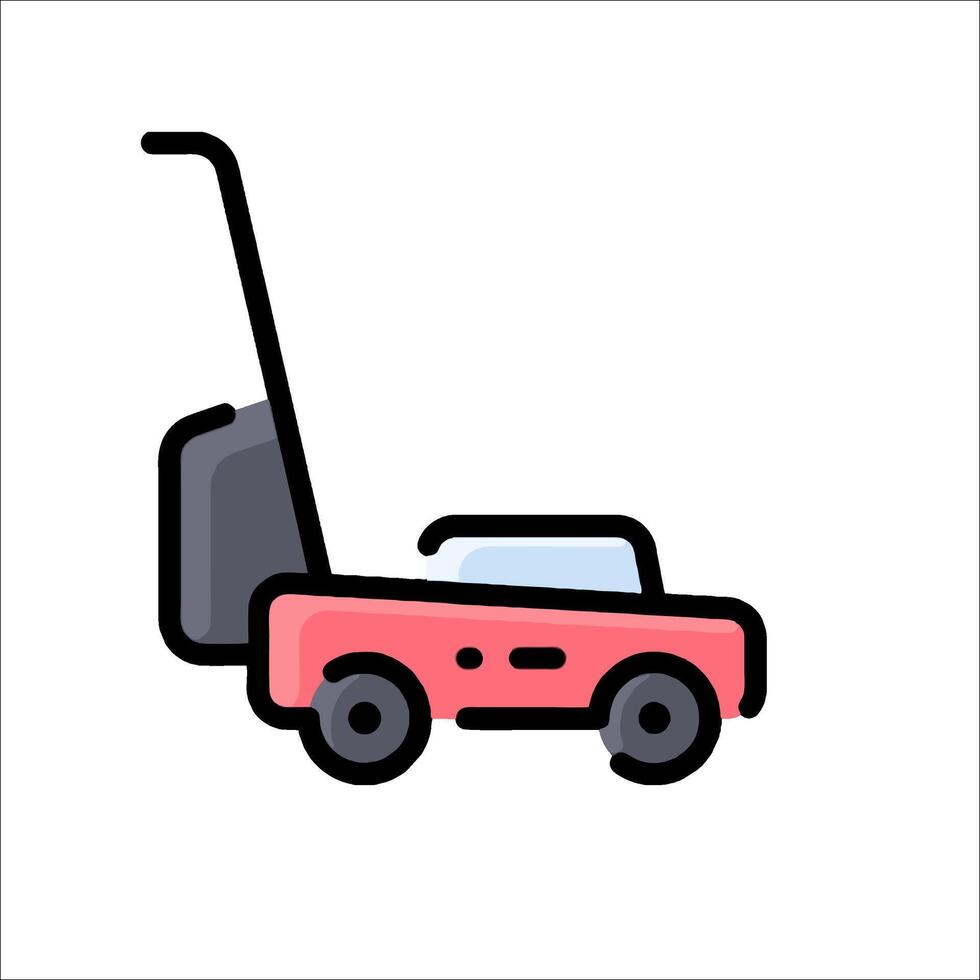 A red car with a luggage rack on the back vector