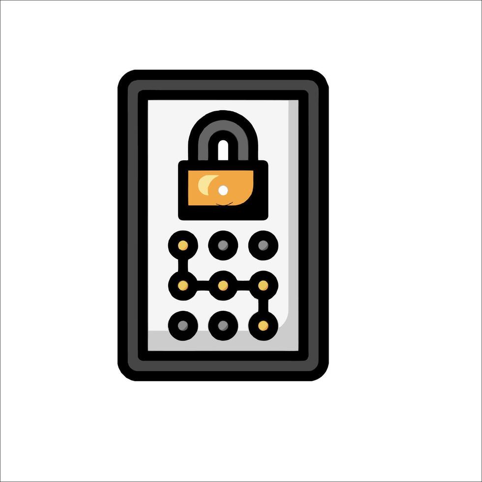 A phone with a lock icon on it vector
