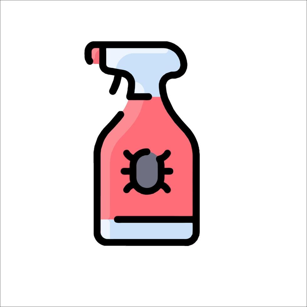 A spray bottle with a bug on it vector