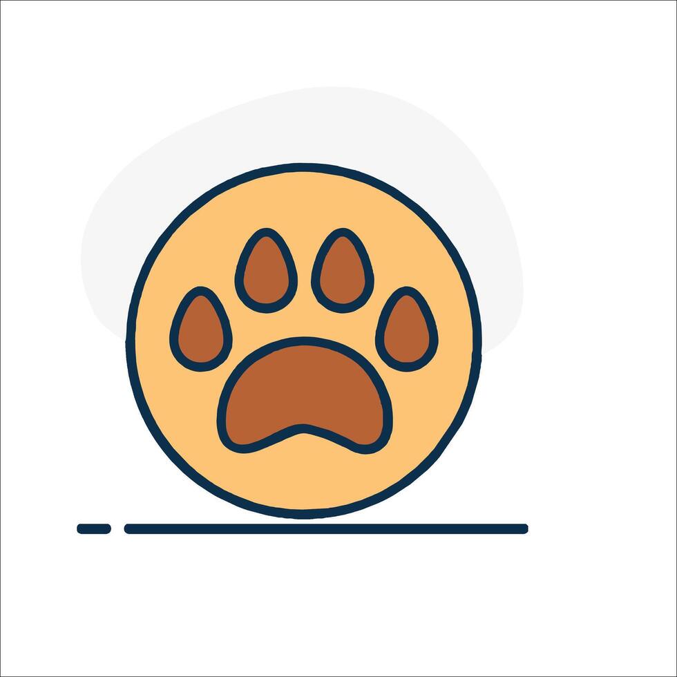 A dog paw print icon on a white background vector