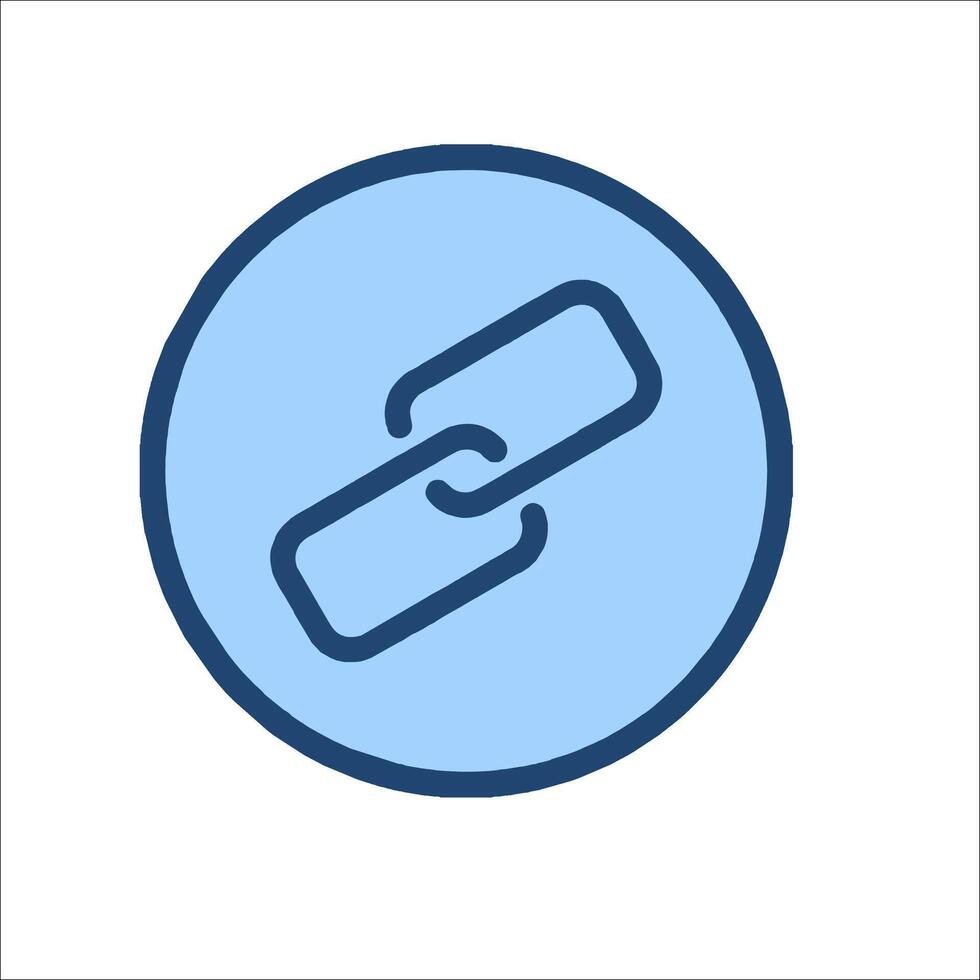 A blue icon with a link in it vector