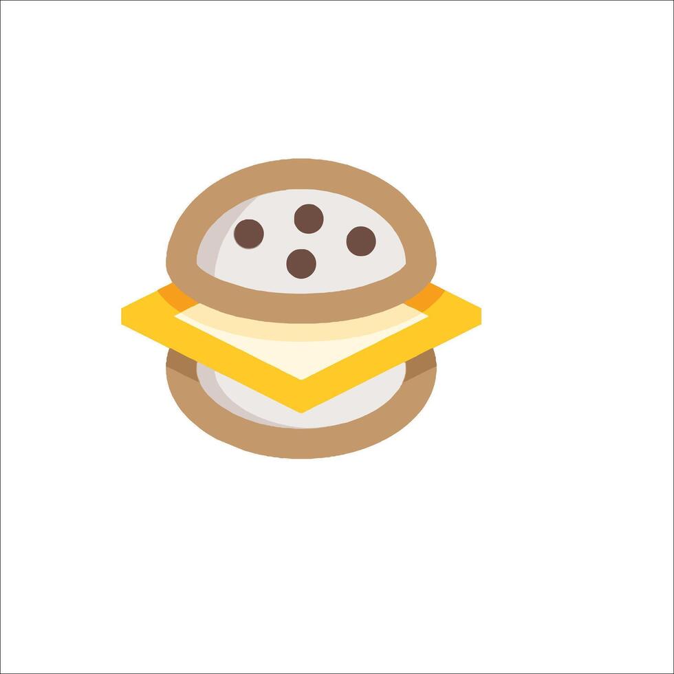 A sandwich with cheese and cookies on it vector