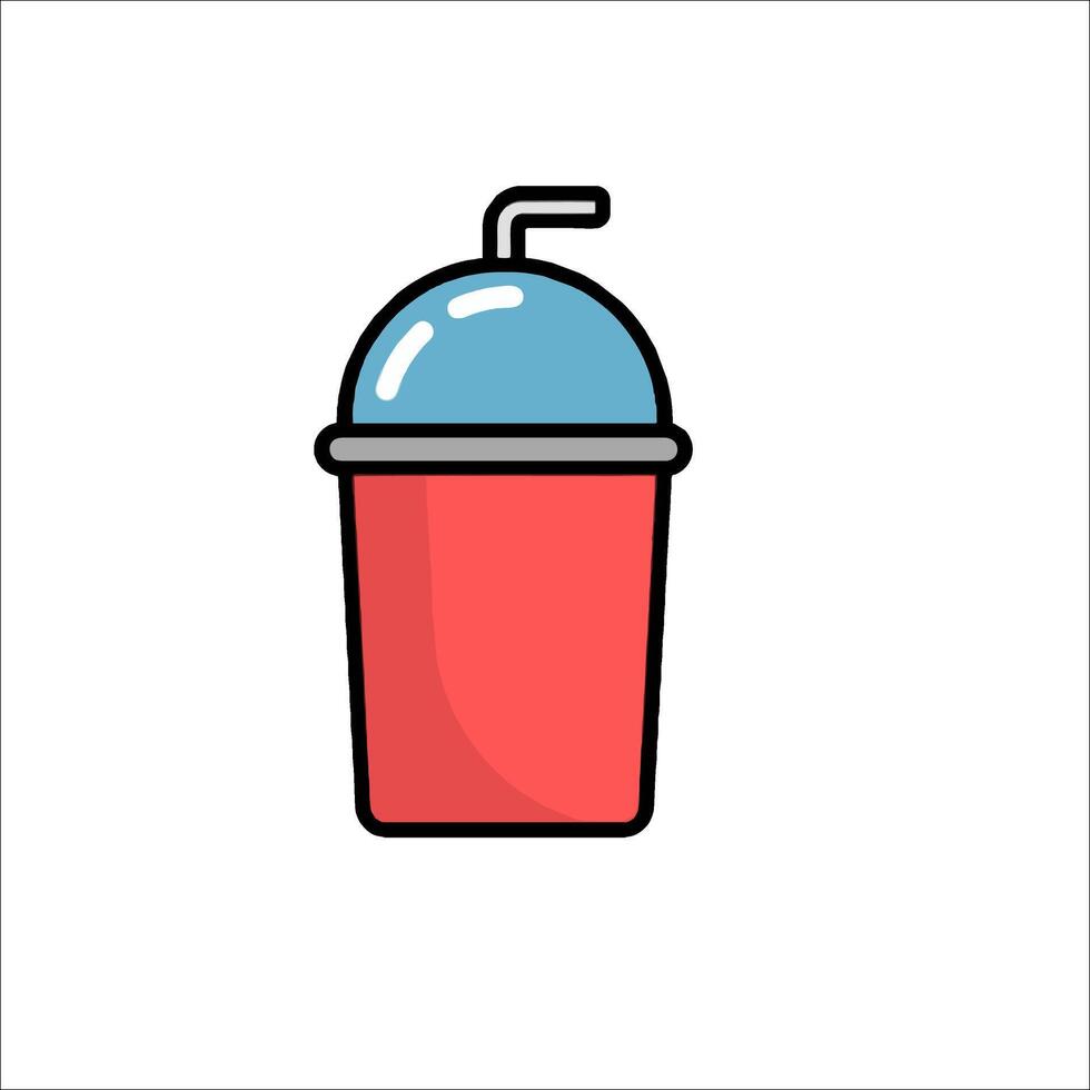 A red and blue drink cup icon on a white background vector
