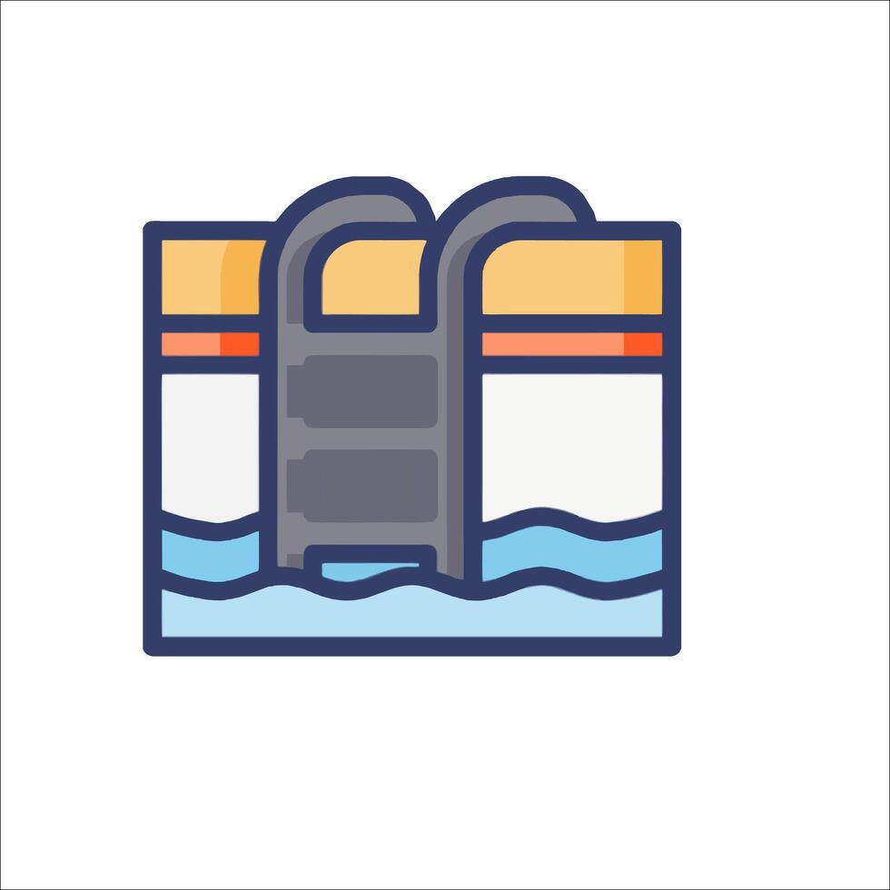 A swimming pool with a ladder on top vector