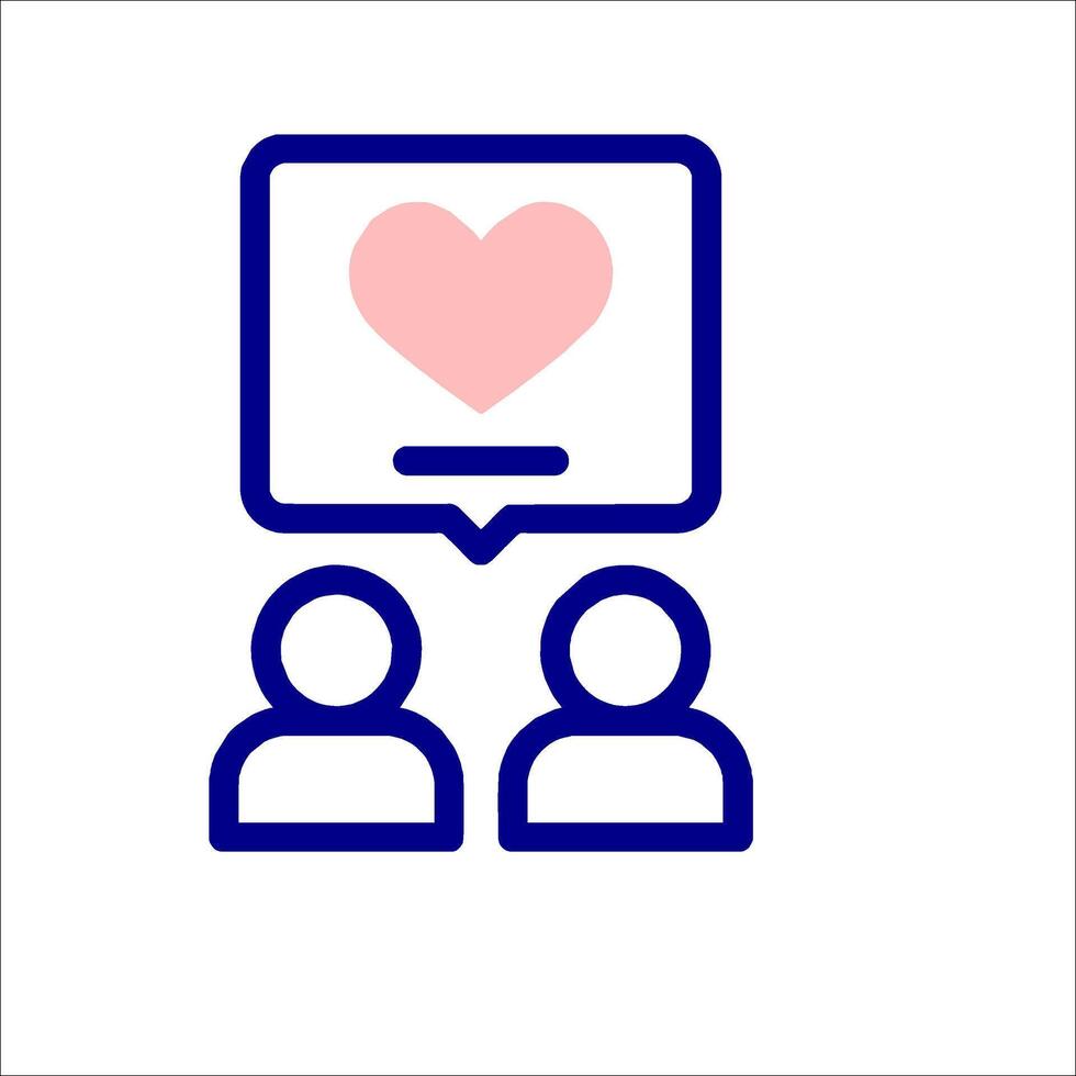 A heart icon with two people and a speech bubble vector