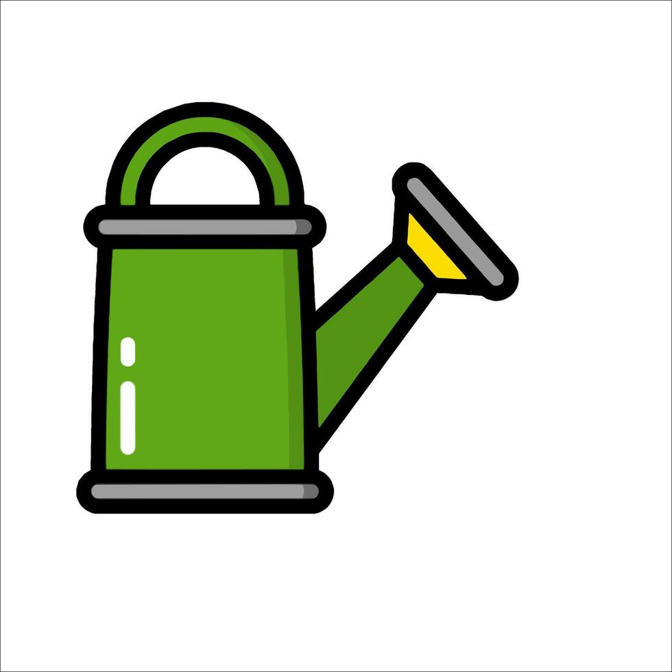 A green watering can icon on a white background vector