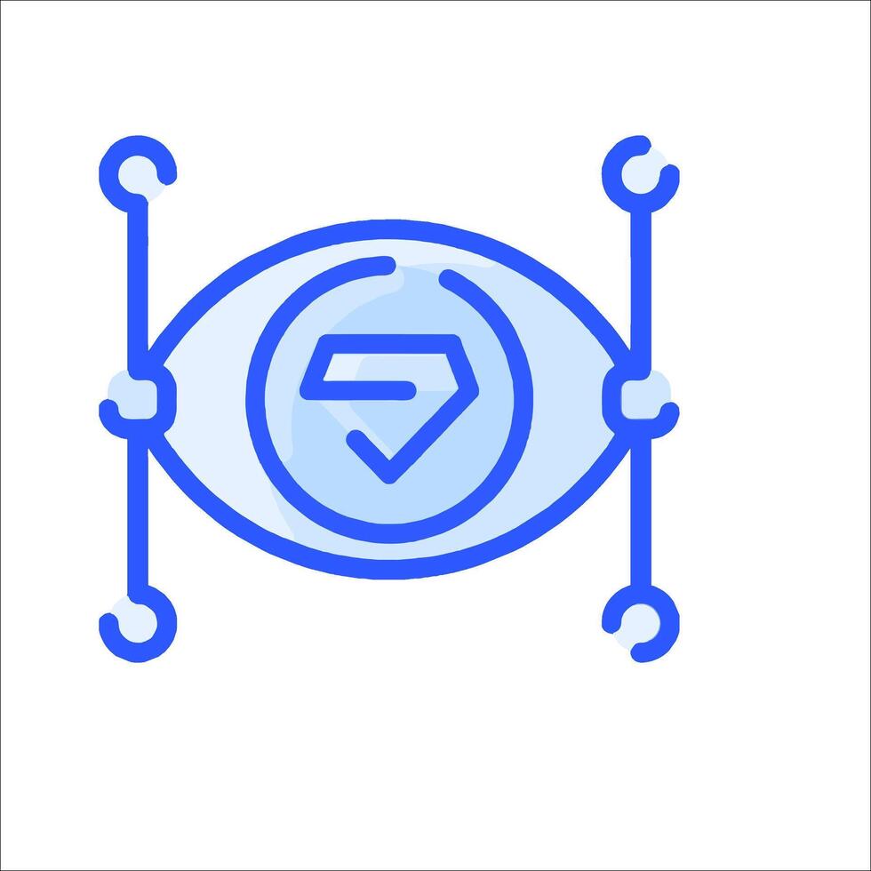 A blue icon with a symbol for the word 'e' vector