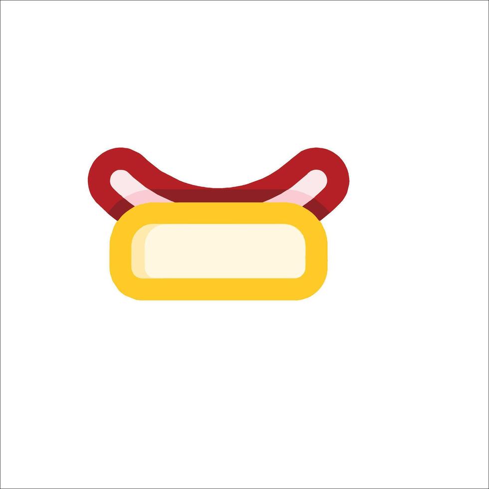 A hot dog with a red and yellow ribbon on it vector