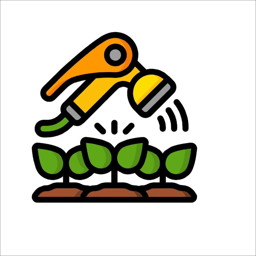 Sprinkler watering plant icon illustration vector