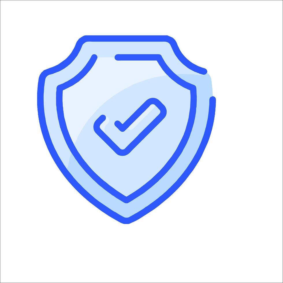 A shield with a tick mark on it vector