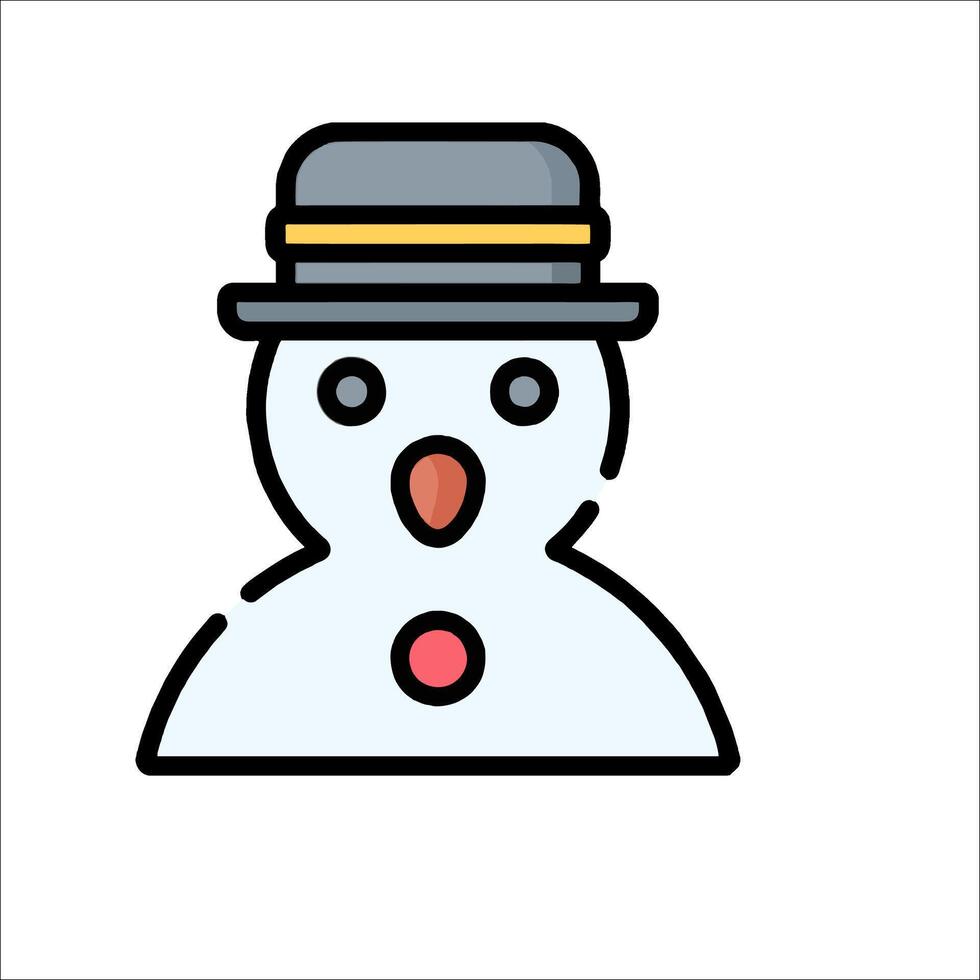 A snowman with a hat and a red nose vector