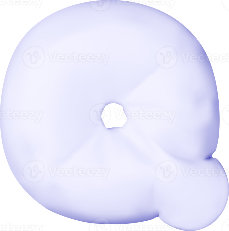 3d white alphabet balloon single letter Q png