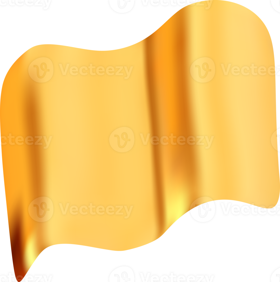3D party gold confetti. Golden firecracker ribbon png