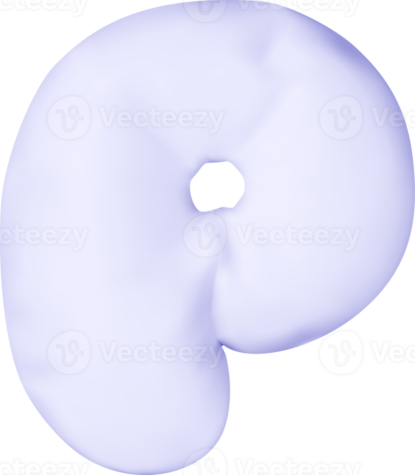 3d white alphabet balloon single letter P png