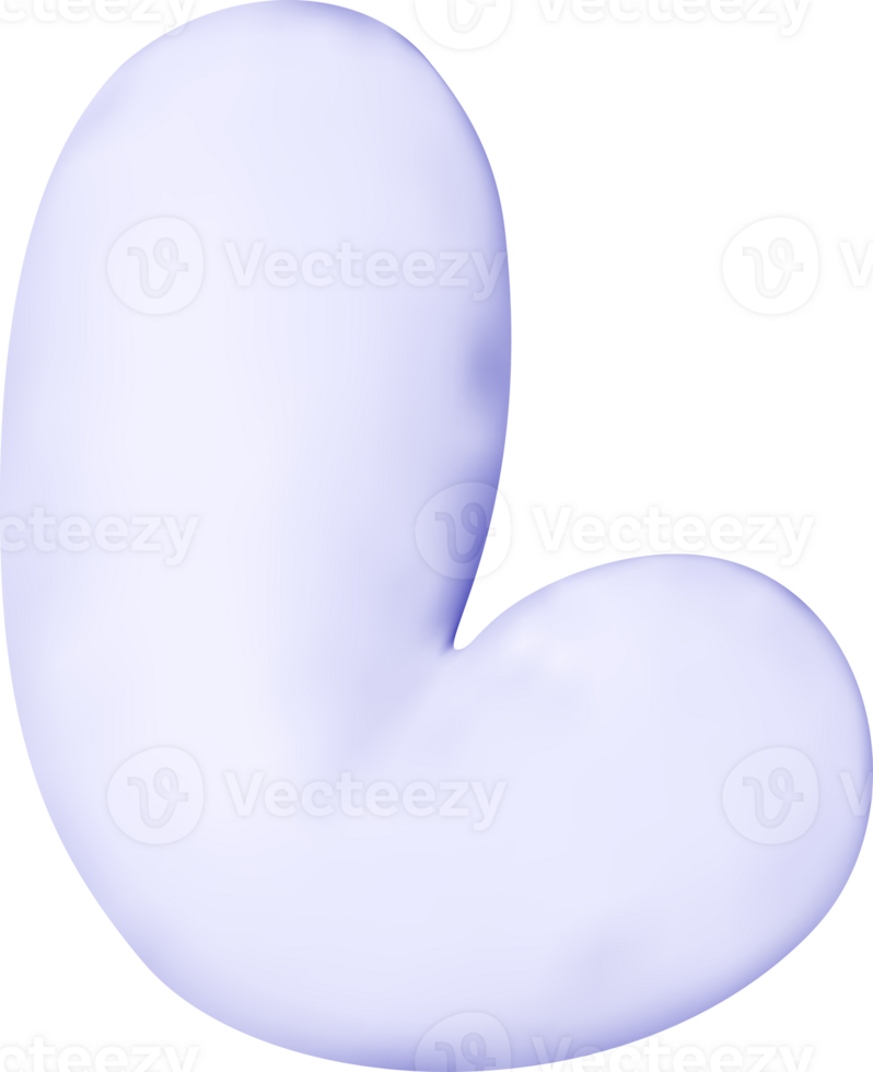 3d white alphabet balloon single letter L png
