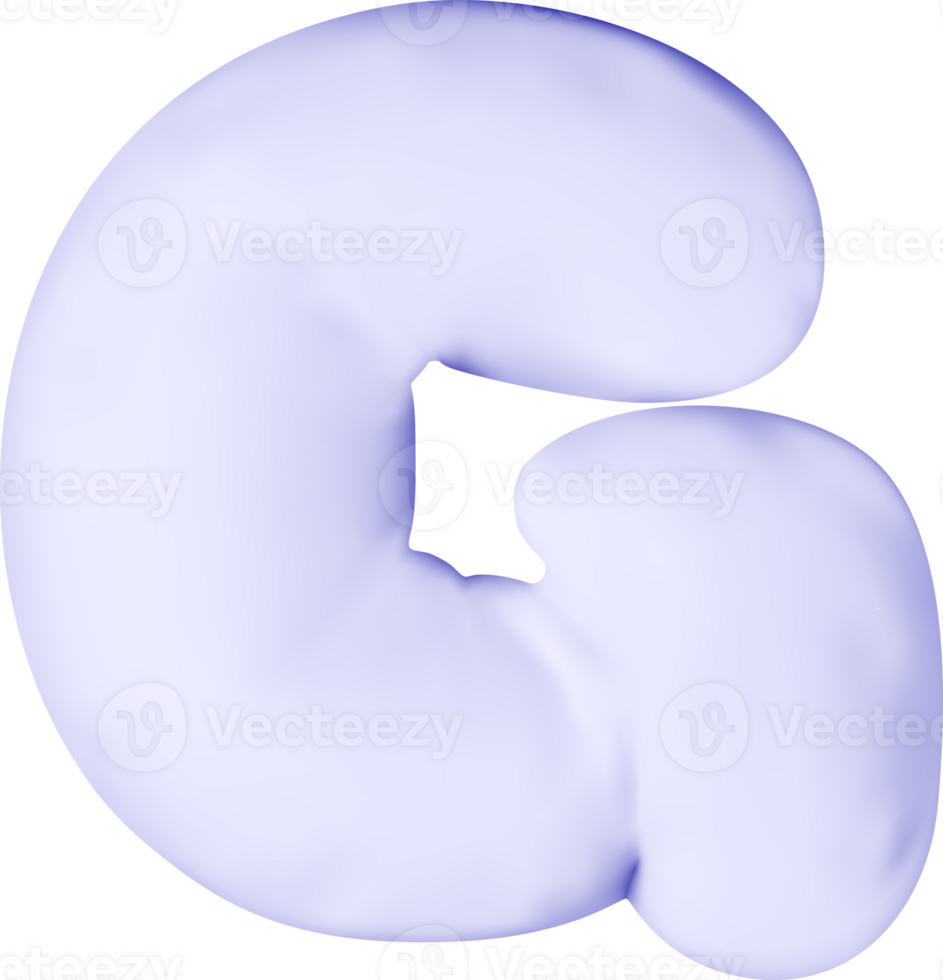 3d Weiß Alphabet Ballon Single Brief G png