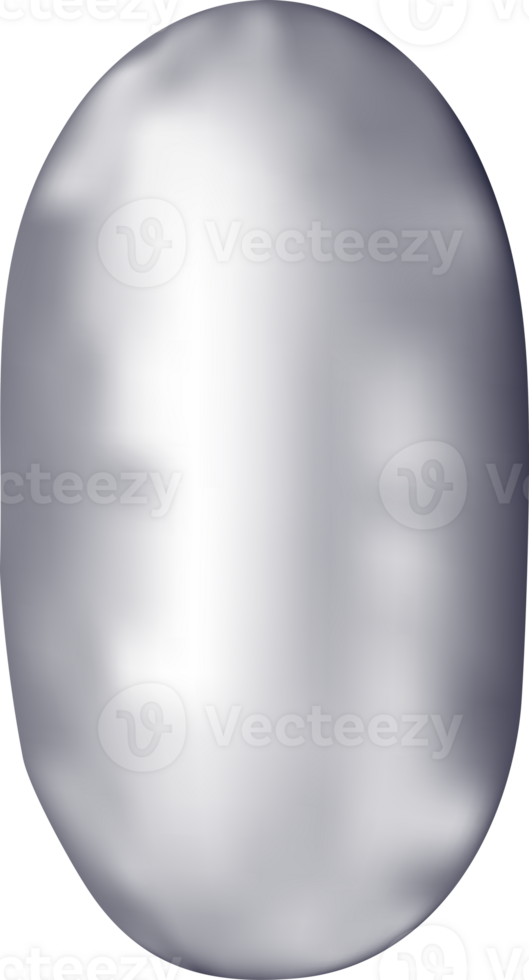3d silver alphabet balloon single letter I png