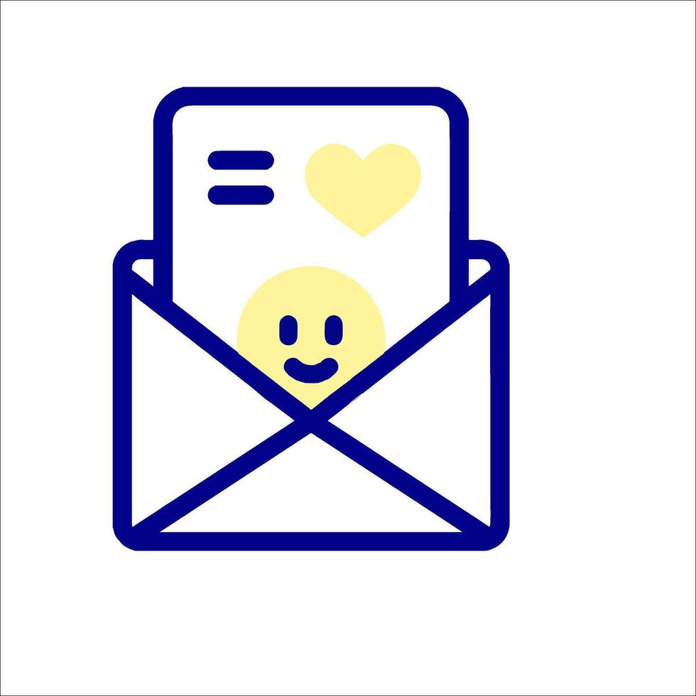 An envelope with a smiley face inside vector