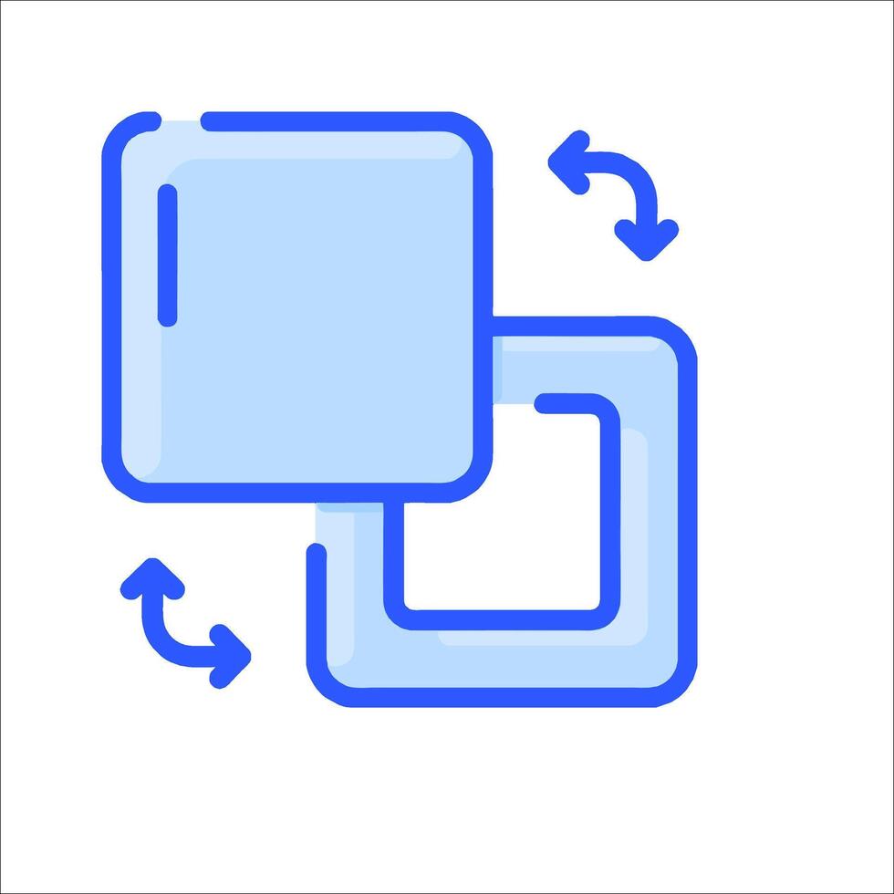 A blue square with arrows pointing to it vector