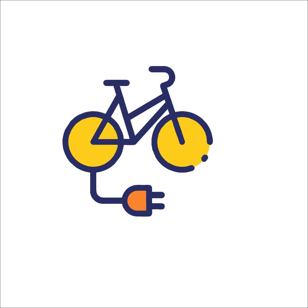 Bicycle and plug icon vector