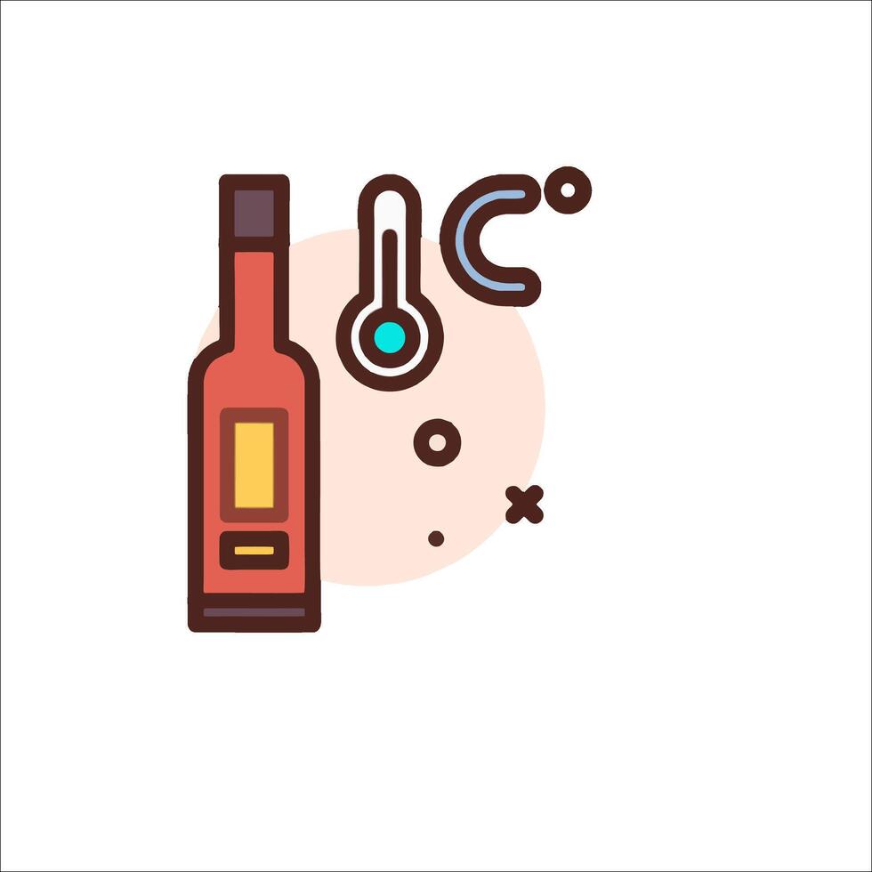 A bottle of alcohol and a thermometer vector