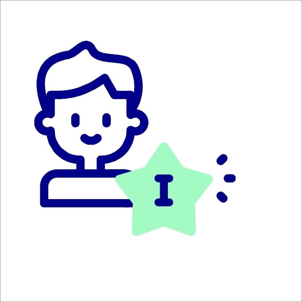 A person with a star on their head and a star next to it vector