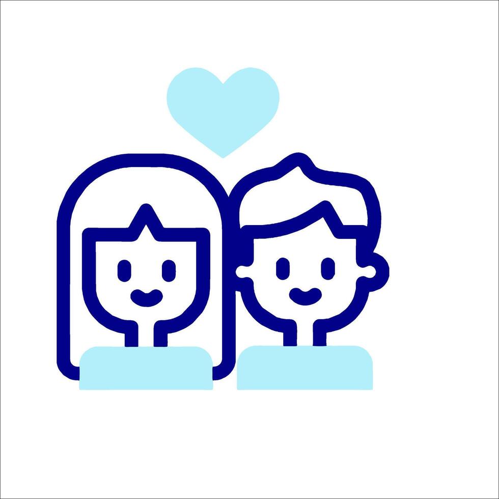 A couple with a heart icon vector