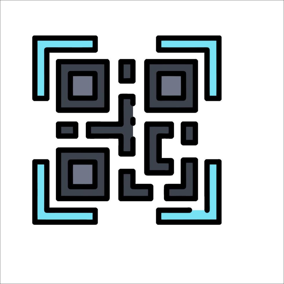 A qr code icon on a white background vector