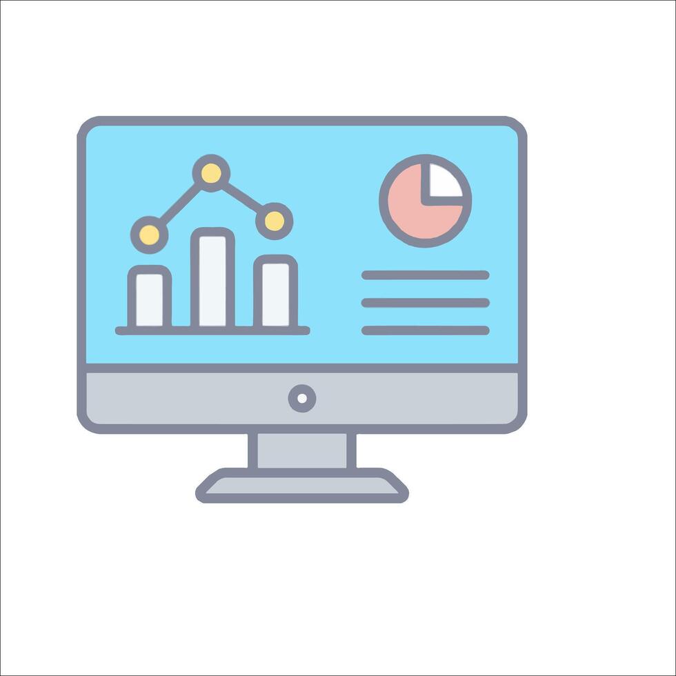 un computadora monitor con un grafico en eso vector