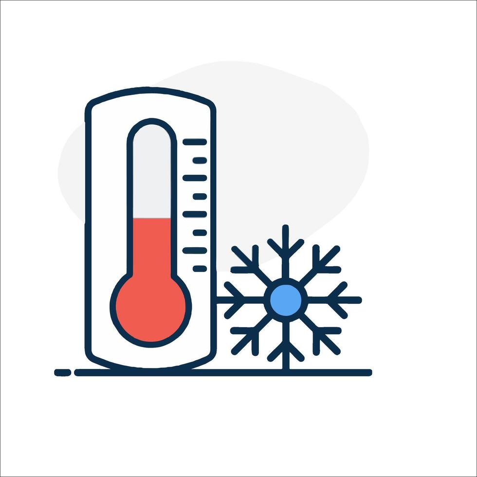 A thermometer and snowflake icon vector