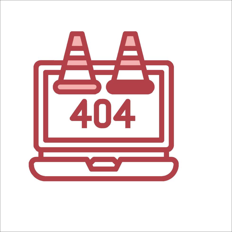 A laptop with two traffic cones on it vector