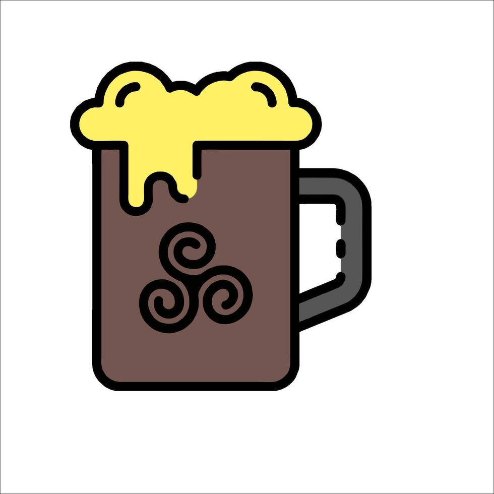 A beer mug with a yellow liquid inside vector