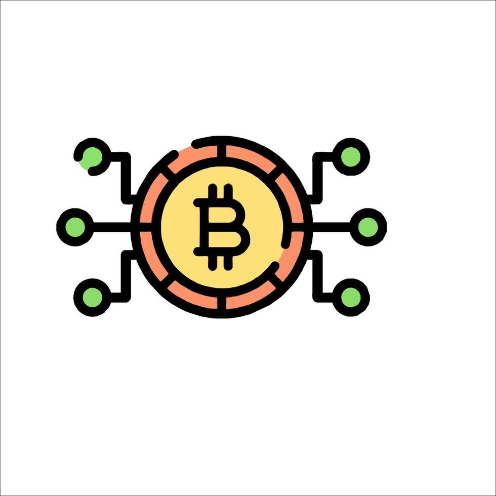 Bitcoin icon with a circle around it vector