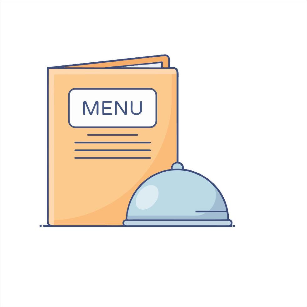 Menu and cloche icon vector
