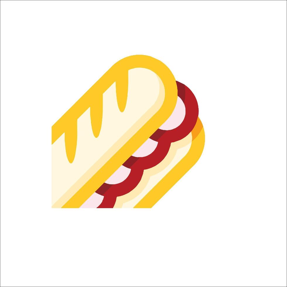 A hot dog icon with a bun and mustard vector