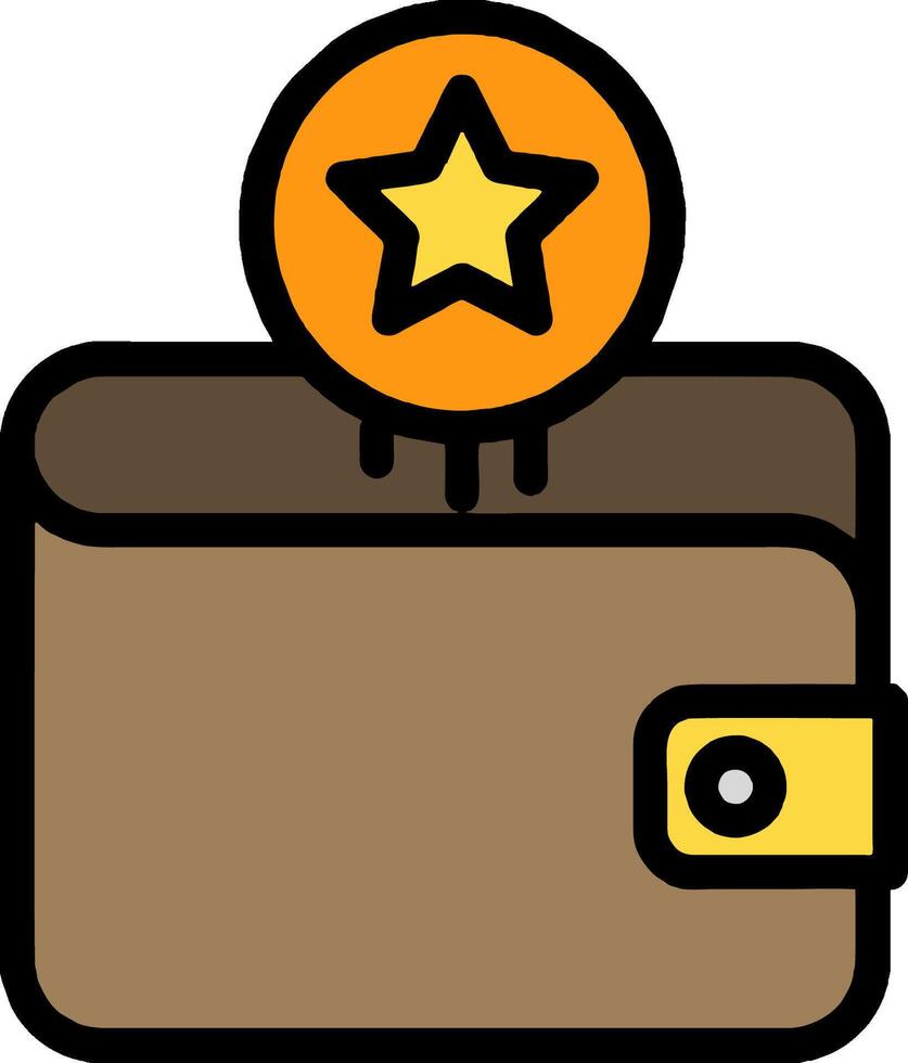 Wallet icon with star vector