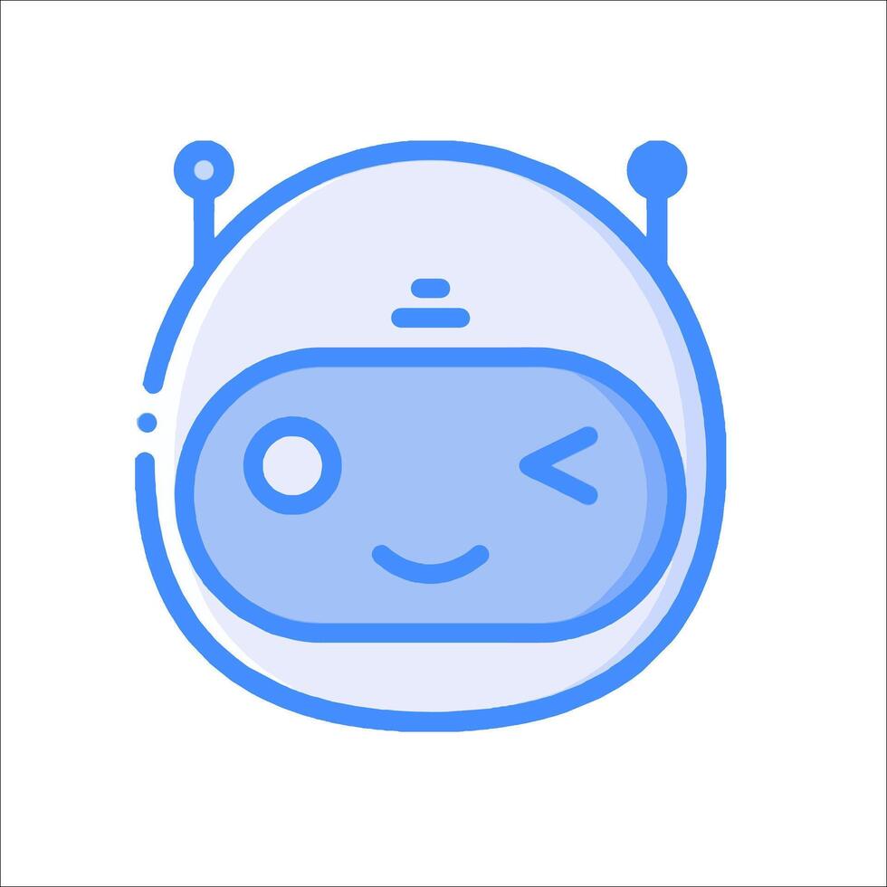A robot icon with a smiley face vector