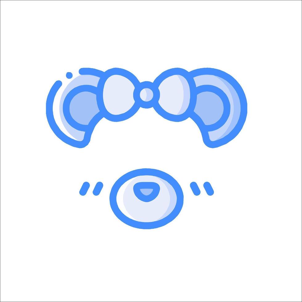 A blue teddy bear with a bow on its head vector