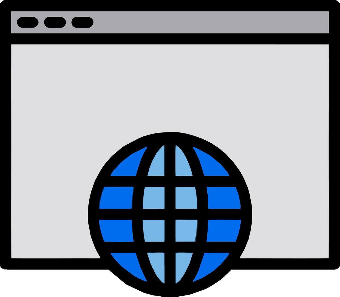 A globe icon on a computer screen vector