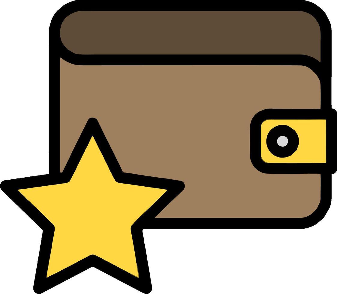 Wallet with star icon vector