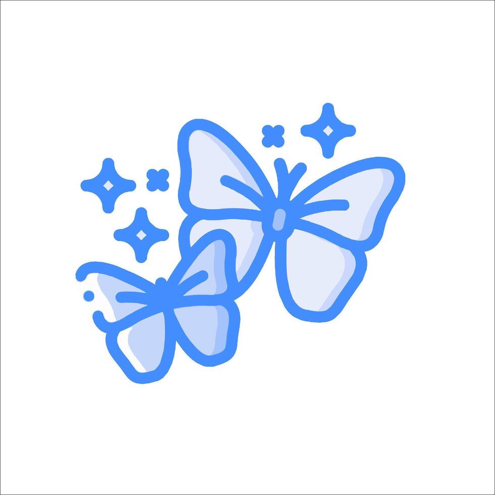butterfly sticker icon vector