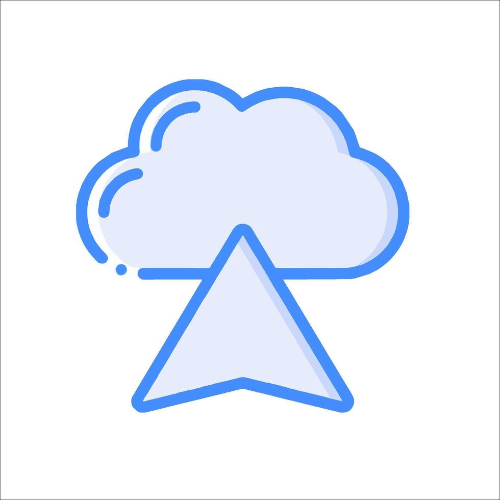 A cloud with a arrow pointing to it vector