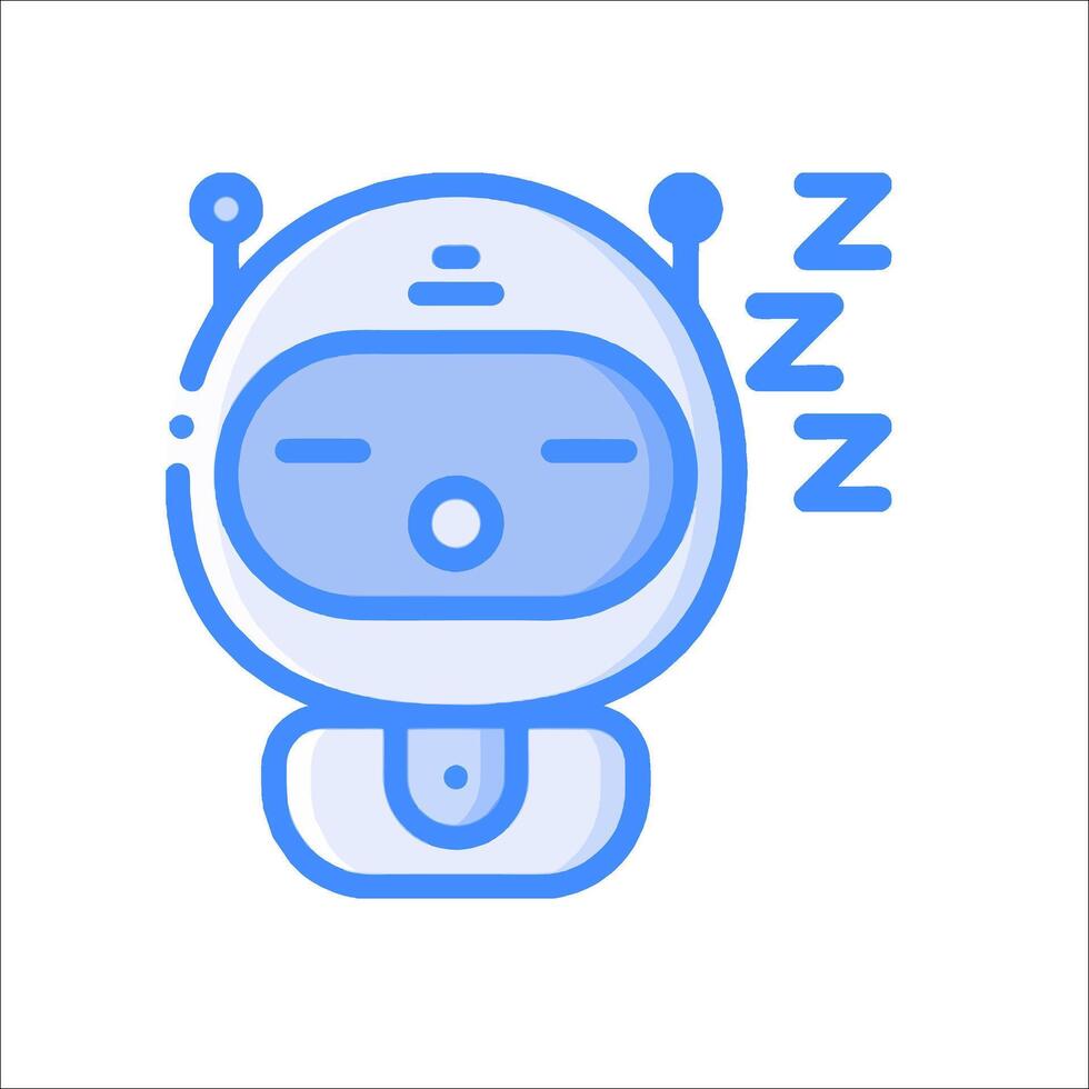 A cartoon robot sleeping on a white background vector
