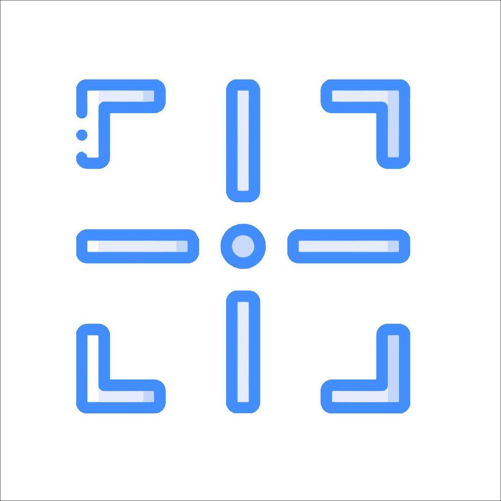 A blue square with four lines on it vector