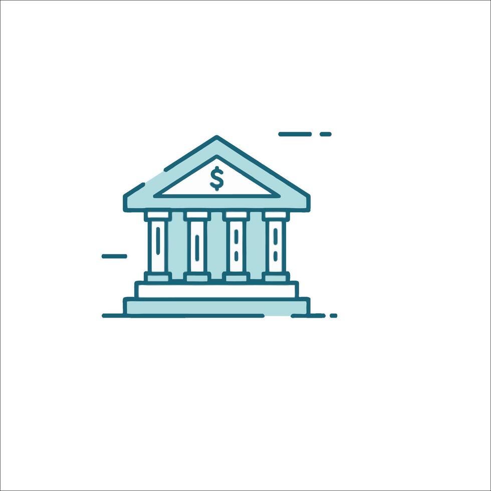 Bank building icon vector