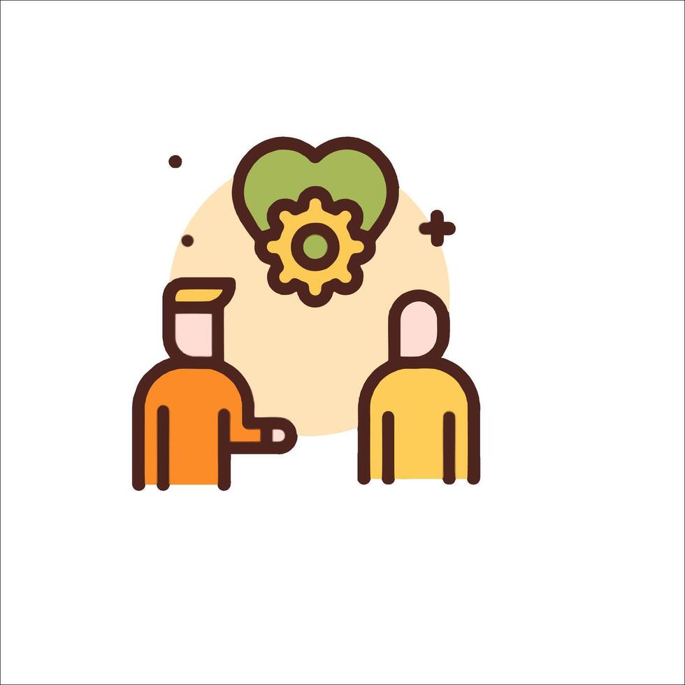 Two people are talking about a heart shape vector