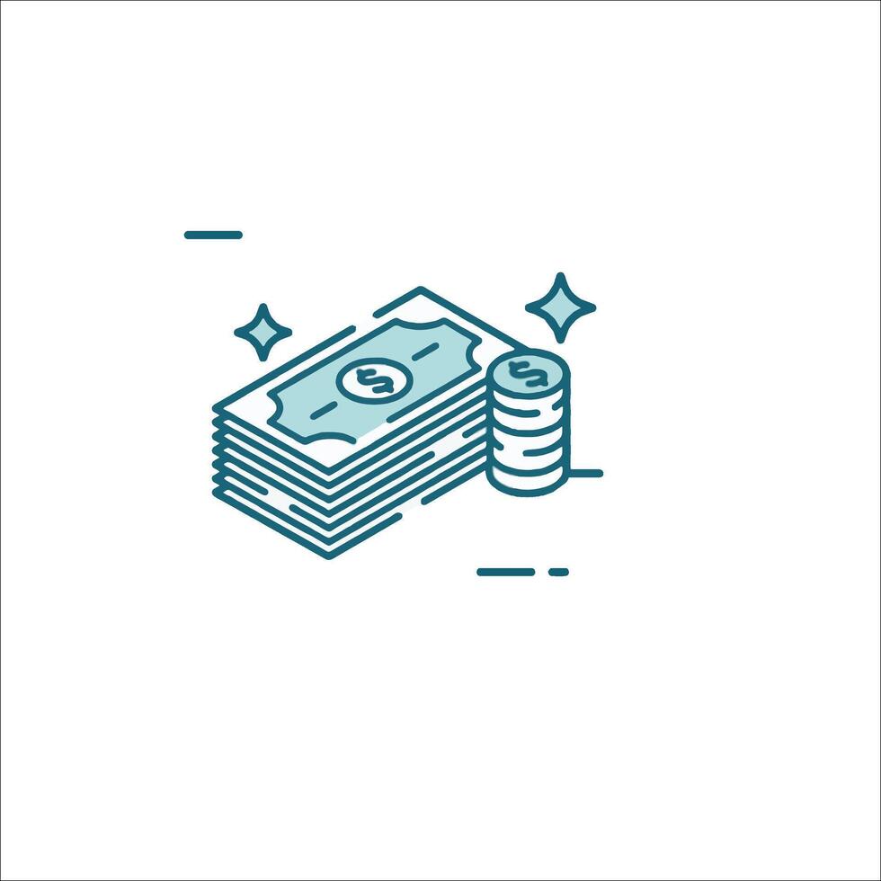 Money stack icon line illustration vector